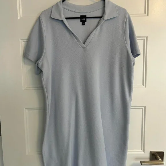 GAP Dresses Gap Pique Polo Mini Dress Light Blue L Poshmark